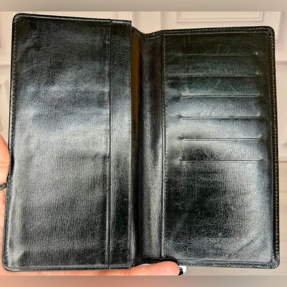 Louis Vuitton Black Epi Leather Long Bifold Wallet | Men’s Classic | Vintage